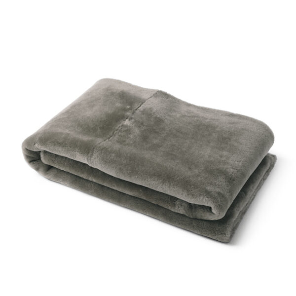 Plaid and sheepskin cushions set 2